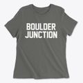Boulder Junction Wisconsin Classic Block Women's Cotton T-Shirt additional view 1