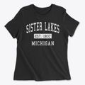 Sister Lakes Michigan Classic Established Women's Cotton T-Shirt additional view 1