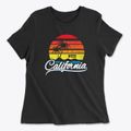 Weed California Palm Tree Sunset Women's Cotton T-Shirt additional view 1