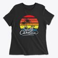 North South Carolina Palm Tree Sunset Women's Cotton T-Shirt additional view 1