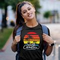 North South Carolina Palm Tree Sunset Women's Cotton T-Shirt additional view 2