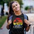 Jacksonboro South Carolina Palm Tree Sunset Women's Cotton T-Shirt additional view 2