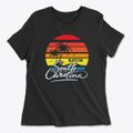 Bluffton South Carolina Palm Tree Sunset Women's Cotton T-Shirt additional view 1