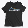 Highland Park West North Carolina Mountain View Women's Cotton T-Shirt additional view 1