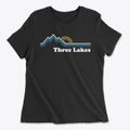 Three Lakes Wisconsin Mountain View Women's Cotton T-Shirt additional view 1