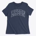 Lisbon New Hampshire Trendy Block Women's Cotton T-Shirt additional view 1