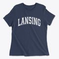 Lansing Illinois Varsity Women's Cotton T-Shirt additional product view 1
