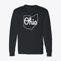 Ohio Script Shape Classic Long Sleeve T-Shirt additional product view 1