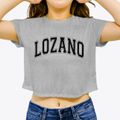 Lozano Bilingual & International Magnet School Varsity Arch Women's Crop Top additional view 3