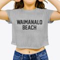 Waimanalo Beach Hawaii Classic Block Women's Crop Top additional view 3