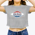 Long Beach Minnesota Diamond Star Women's Crop Top additional product view 3