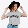 Haileyville Oklahoma Varsity Women's Crop Top additional view 2