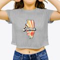 Illinois Retro Art Women's Crop Top additional product view 3