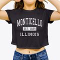 Monticello Illinois Classic Established Women's Crop Top additional view 3
