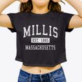 Millis Massachusetts Classic Established Women's Crop Top additional view 3