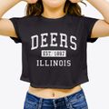 Deers Illinois Classic Established Women's Crop Top additional product view 3