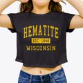 Hematite Wisconsin Classic Established Women's Crop Top additional view 3