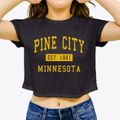 Pine City Minnesota Classic Established Women's Crop Top additional view 3