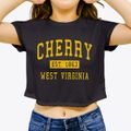 Cherry West Virginia Classic Established Women's Crop Top additional view 3