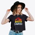 Midpines California Palm Tree Sunset Women's Crop Top additional product view 2