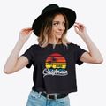 Samoa California Palm Tree Sunset Women's Crop Top additional view 2