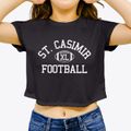 Saint Casimir Parish High School Classic Football Women's Crop Top additional view 3