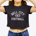 Bell City High School Classic Football Women's Crop Top additional view 3