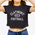 Claymont Intermediate School Classic Football Women's Crop Top additional view 3