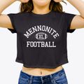 Lancaster Mennonite School Classic Football Women's Crop Top additional view 3