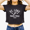 Saint Luke Catholic School Track and Field Women's Crop Top additional view 3