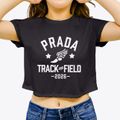 Prada Elementary School Track and Field Women's Crop Top additional product view 3