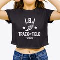 Lyndon B. Johnson High School Track and Field Women's Crop Top additional view 3