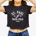 Saint Paul Lutheran School Track and Field Women's Crop Top additional view 3