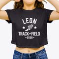 Leon Elementary School Track and Field Women's Crop Top additional view 3