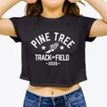 Pine Tree Elementary School Track and Field Women's Crop Top additional view 3