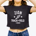 Zion Lutheran School Track and Field Women's Crop Top additional view 3