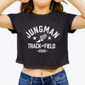 Jungman Elementary School Track and Field Women's Crop Top additional view 3