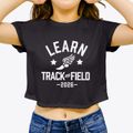 Learn Charter School Track and Field Women's Crop Top additional view 3