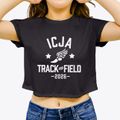 Ida Crown Jewish Academy Track and Field Women's Crop Top additional view 3