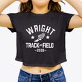 Wright Elementary School Track and Field Women's Crop Top additional product view 3