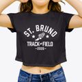 Saint Bruno Parish Track and Field Women's Crop Top additional view 3