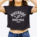 Riverside Elementary School 44 Track and Field Women's Crop Top additional view 3