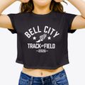 Bell City High School Track and Field Women's Crop Top additional view 3