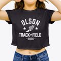 Olson Elementary School Track and Field Women's Crop Top additional view 3