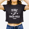 Pine Middle School Track and Field Women's Crop Top additional view 3