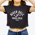 River Dell Middle School Track and Field Women's Crop Top additional view 3