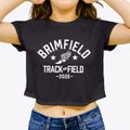 Brimfield Elementary School Track and Field Women's Crop Top additional view 3