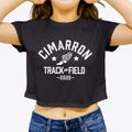 Cimarron Christian Academy Track and Field Women's Crop Top additional view 3