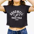 Goodwell High School Track and Field Women's Crop Top additional view 3