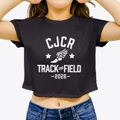 Cranston Johnston Catholic Regional Track and Field Women's Crop Top additional view 3